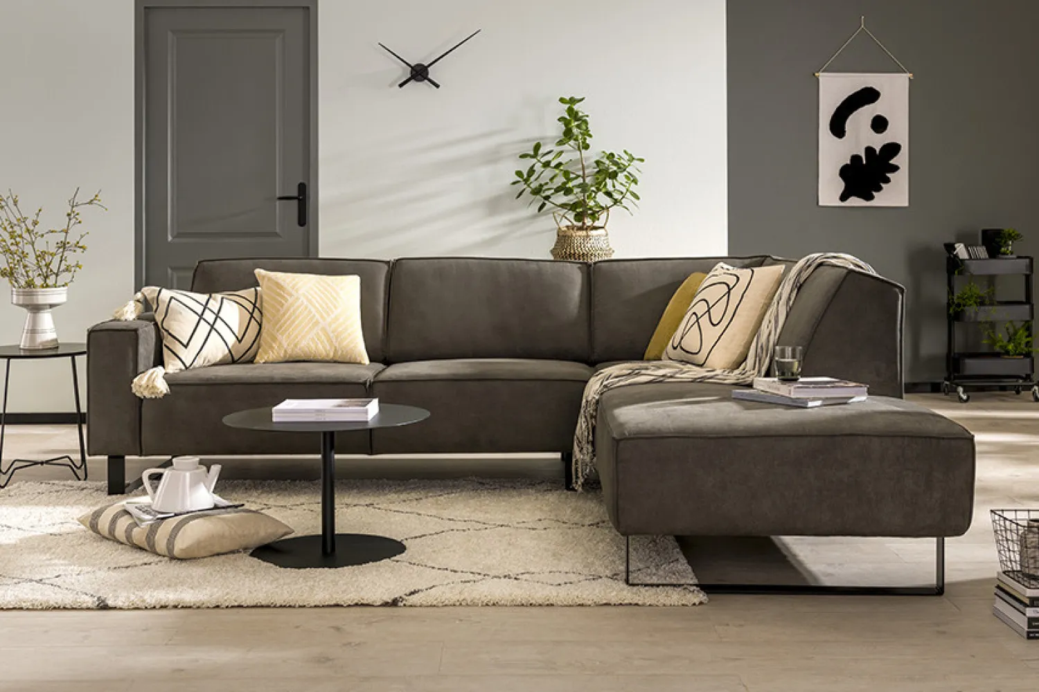 Woonsquare Amante hoekbank antraciet Sale