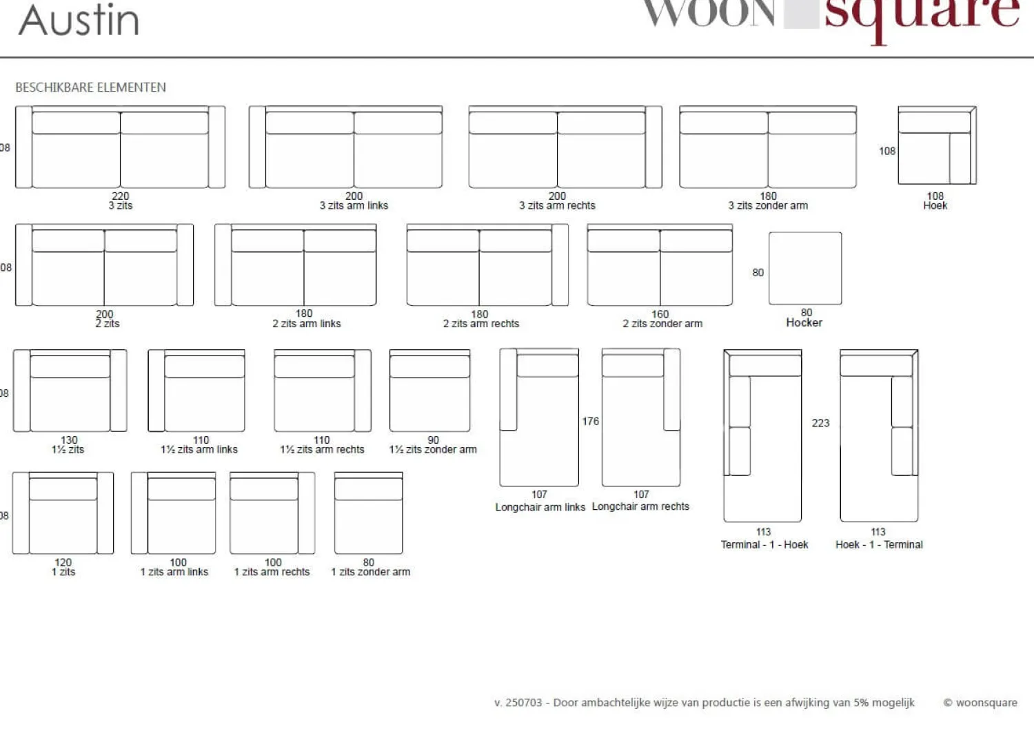 Woonsquare Austin hoekbank ribcord New