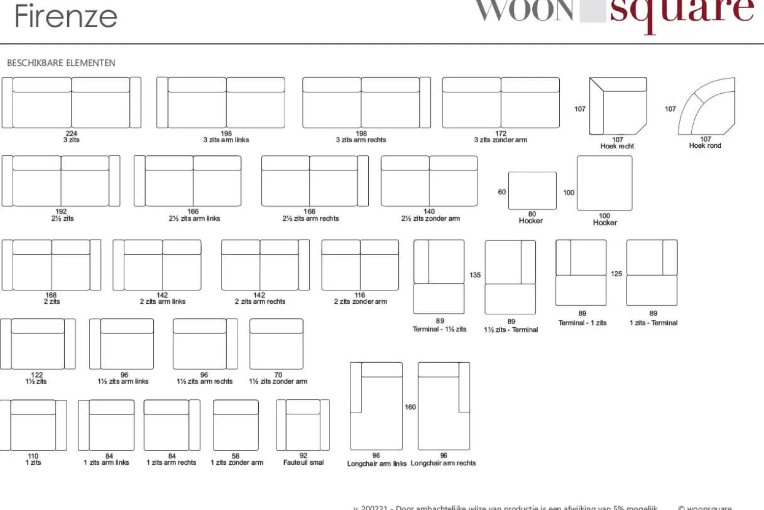 Woonsquare Firenze hoekbank beige Outlet