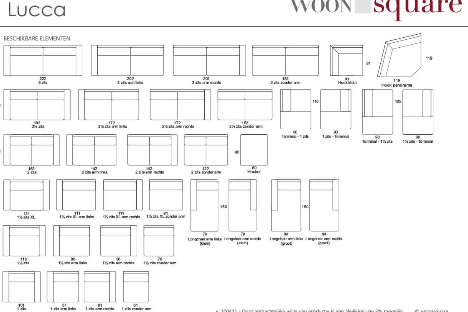 Woonsquare Lucca 2½-zits Outlet