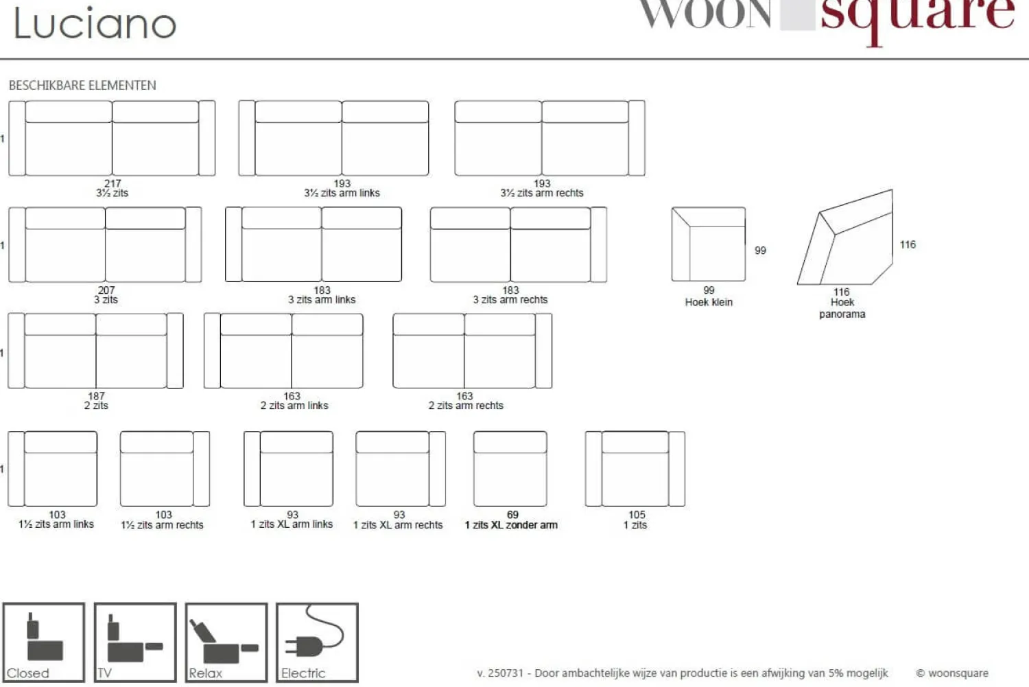 Woonsquare Luciano 3½+2 zits Clearance