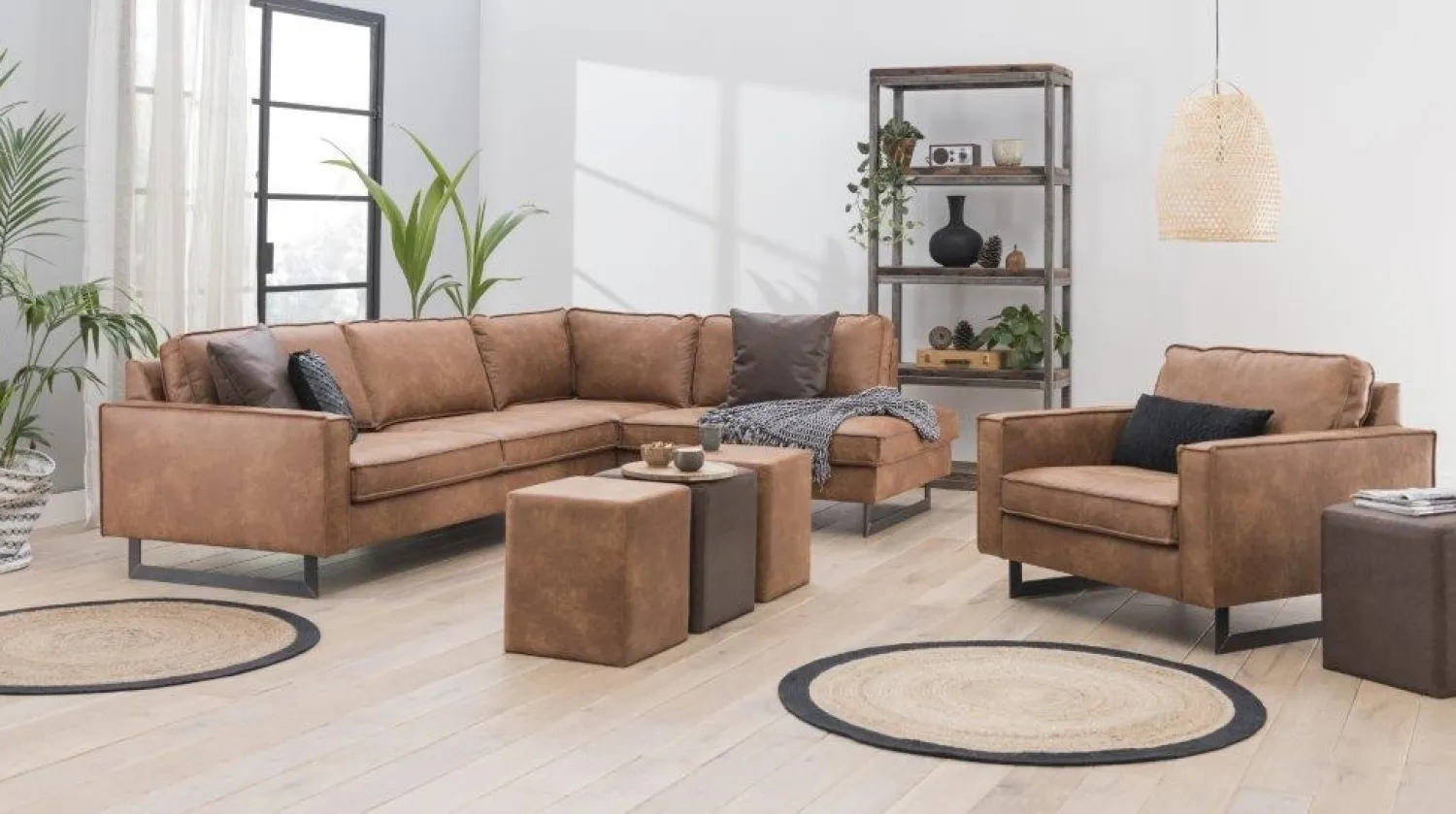 Woonsquare Mexico hoekbank cognac Discount