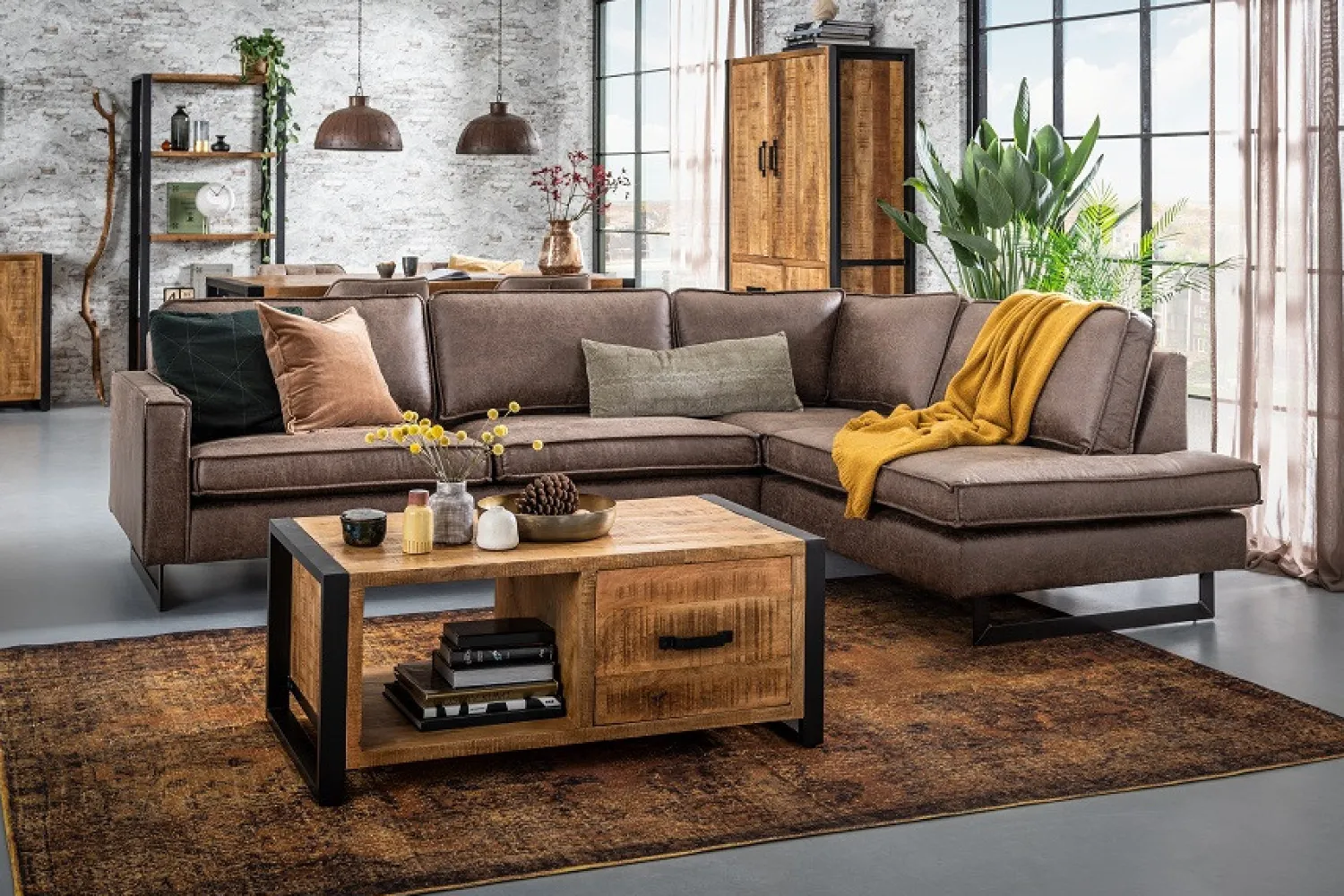 Woonsquare Mexico hoekbank cognac Discount