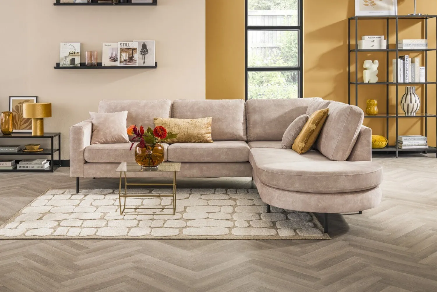 Woonsquare Olaf hoekbank beige Hot