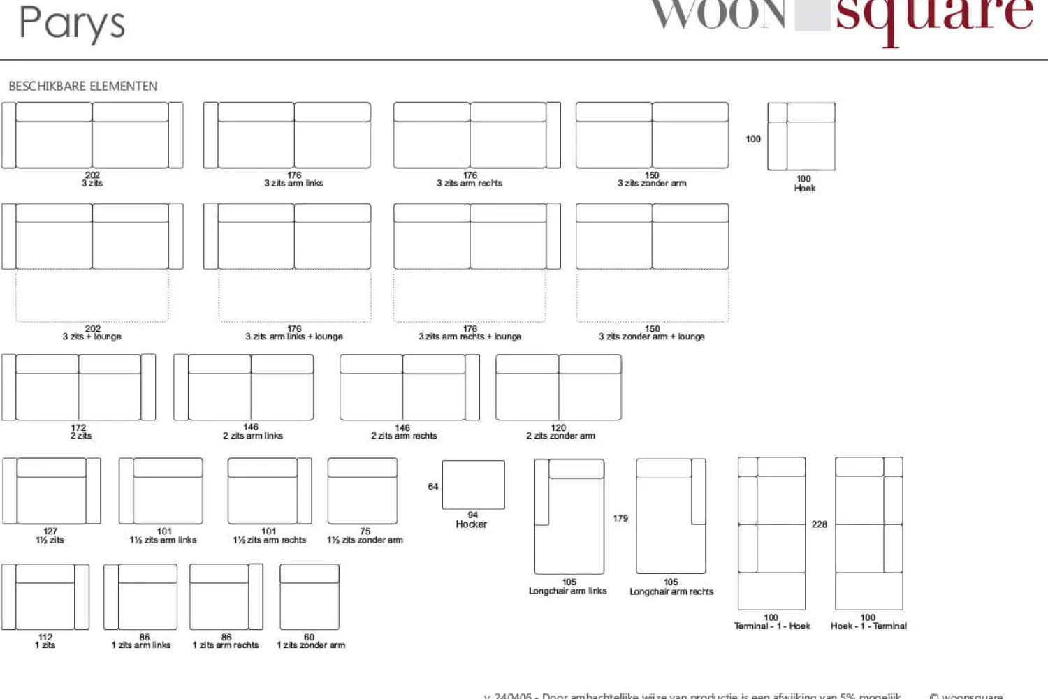 Woonsquare Parys hoekbank Outlet