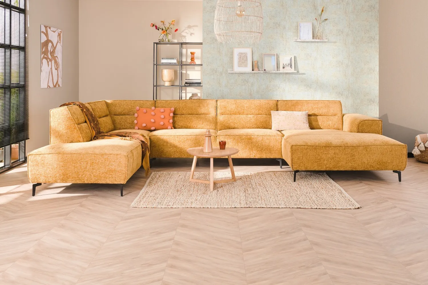 Woonsquare Porto hoekbank oker New